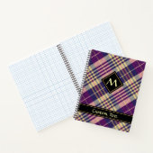 Paars, goud en blauw Tartan Notitieboek (Binnen)