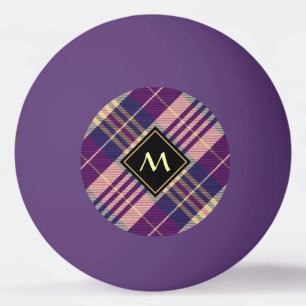 Paars, goud en blauw Tartan Pingpongballen