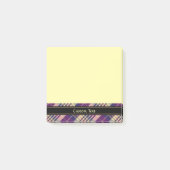 Paars, goud en blauw Tartan Post-it® Notes (Voorkant)