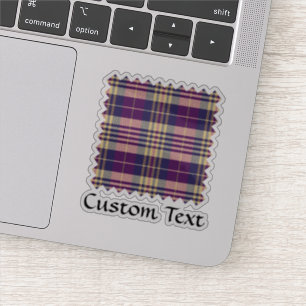 Paars, goud en blauw Tartan Sticker