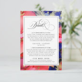 Paars goud en rood huwelijk informatiekaartje (Staand voorkant)