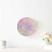  paars goud en roze textuur ronde klok (Huis)