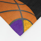 paars goud Ik hou van basketbalmeisjes Fleece Deken (Hoek)