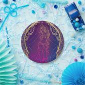 Paars & Goud Marokkaans Arabisch Buikdansen Feest Papieren Bordje (Feest)