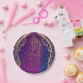 Paars & Goud Marokkaans Arabisch Buikdansen Feest Papieren Bordje (Feest)