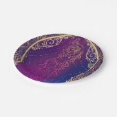 Paars & Goud Marokkaans Arabisch Buikdansen Feest Papieren Bordje (Gekanteld)