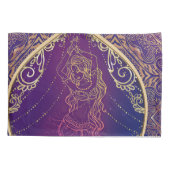 Paars & Goud Marokkaanse Arabische Buikdansen Glam Kussensloop (Achterkant)