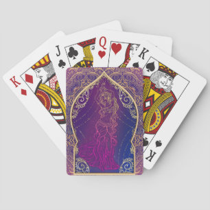 Paars & Goud Marokkaanse Arabische Buikdansen Glam Pokerkaarten