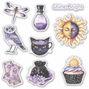 Paars Goud Schittert Helder Zon Sticker