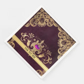 Paars   goud servet (Hoek)