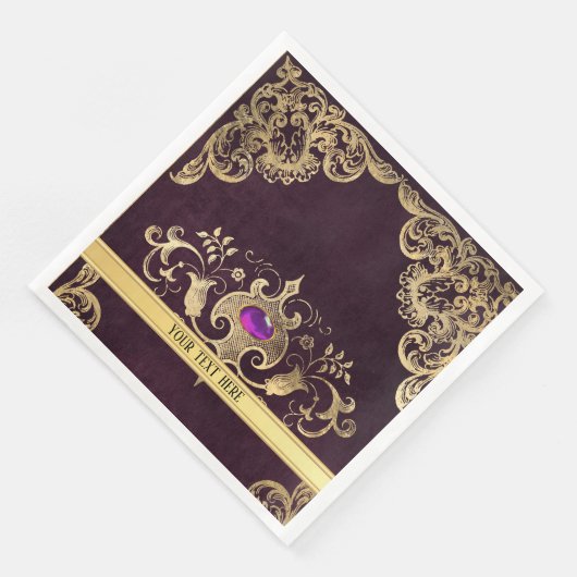 Paars   goud servet (Hoek)