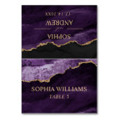 Paars & Goud Trouwtafelkaart Kaart (Voorkant)