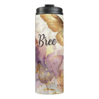 Paars & Gouden Vlinder Aquarel Vlinders