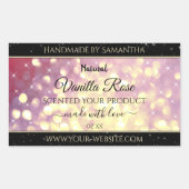 Paars goudglitter - etiket met fragment (Voorkant)