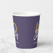 paars goudglitter modern stijlvol 40ste verjaardag papieren bekers (Links)