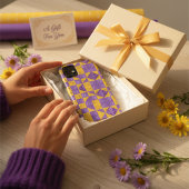 Paars goudkleurig CO2-dampfloratpatroon Case-Mate iPhone Case