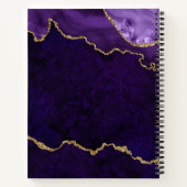 Paars goudmarmer Agate Geode Sketchbook Notitieboek (Achterkant)