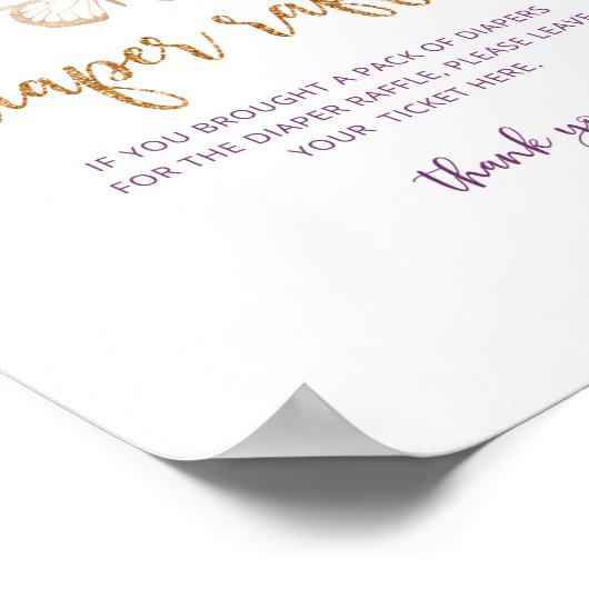 Paars goudvlinder, diaper-rolbord poster (Hoek)