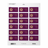 Paars+goudwielmonogram Etiket (Full Sheet)