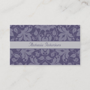 Paars gray Floral Damask Visitekaartje