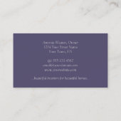 Paars gray Floral Damask Visitekaartje (Achterkant)