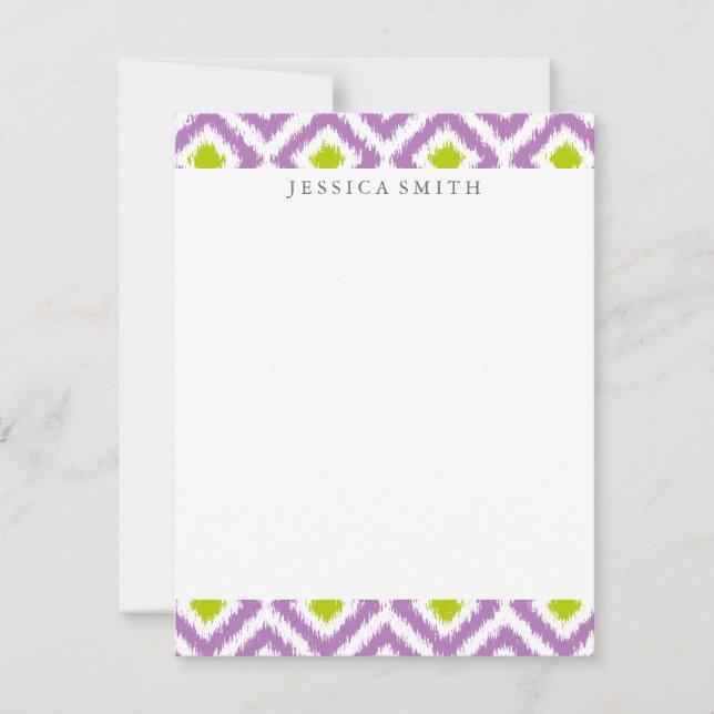 Paars Green Diamonds Ikat Pattern (Voorkant)