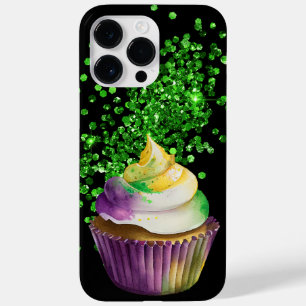 PAARS GREEN GOLD MARDI GRAS CUPCAKE Case-Mate iPhone 14 PRO MAX HOESJE