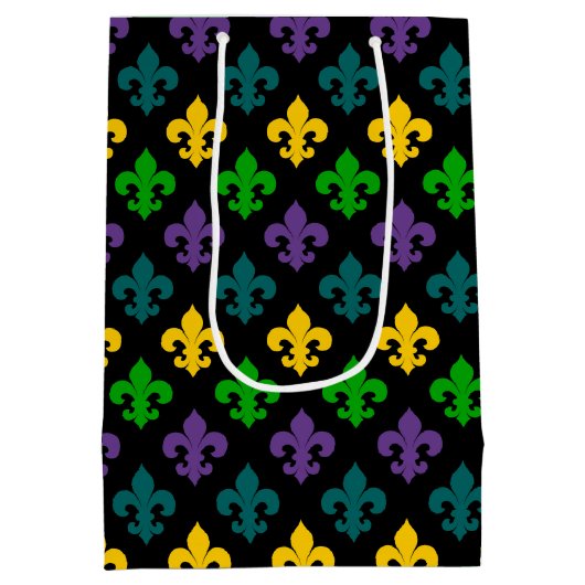 PAARS GREEN GOLD MARDI GRAS SYMBOOL MEDIUM CADEAUZAKJE (Achterkant)