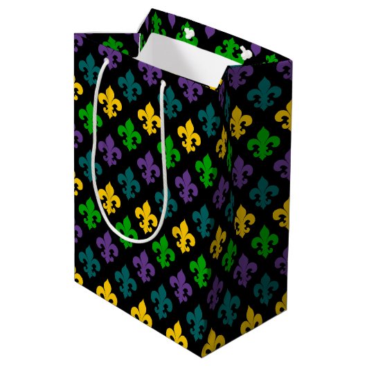 PAARS GREEN GOLD MARDI GRAS SYMBOOL MEDIUM CADEAUZAKJE (Achterkant Gekanteld)
