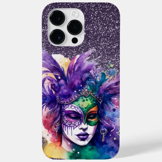 PAARS GREEN GOLD MARDI GRAS VROUW Case-Mate iPhone CASE (Achterkant)