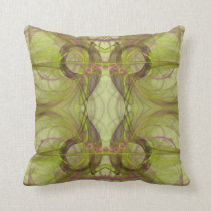Paars, Grijs Abstract Fractal van Chartreuse n Kussen