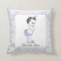 Paars grijs babymeisje Neursery Baby Pillow