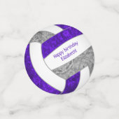 paars grijs girale volleybalfeest confetti (Kleine voorkant)