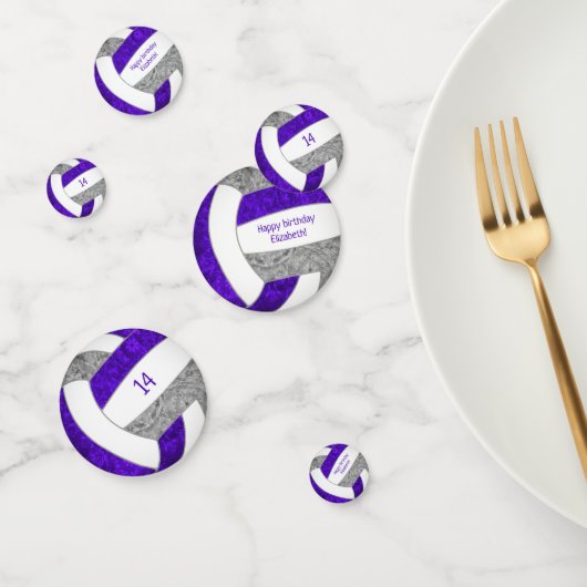 paars grijs girale volleybalfeest confetti (Groep)