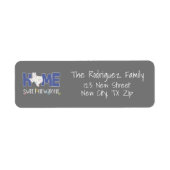 Paars & grijs startpunt, Sweet New Home - Texas Etiket (Voorkant)