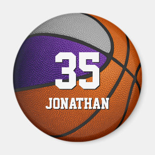 paars grijs team kleuren realistische basketbal magneet