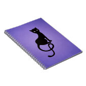 Paars grijs zwarte kat notitieboek (Rechterzijde)