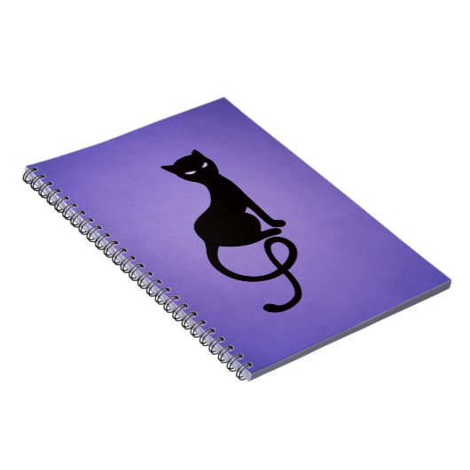 Paars grijs zwarte kat notitieboek (Rechterzijde)