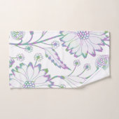  Paars groen blauw bloempatroon Bad Handdoek (Handdoek)