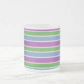Paars Groen Blauw Striped Matglas Koffiemok (Center)