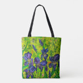 Paars & Groen Canvas tas Irissen (Achterkant)