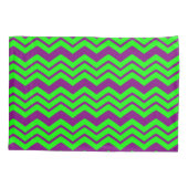 Paars Groen Chevron Zigzag Design Kussensloop (Achterkant)