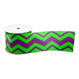 Paars Groen Chevron Zigzag Design Lint