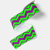 Paars Groen Chevron Zigzag Design Lint (Achterkant)