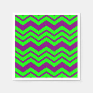Paars Groen Chevron Zigzag Design Servet