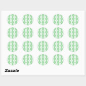 Paars groen diamantpatroon ronde sticker (Vel)