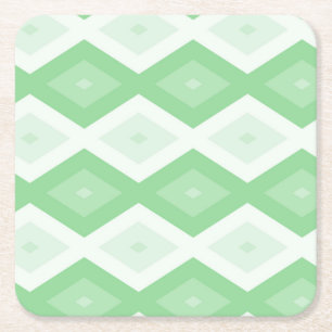 Paars groen diamantpatroon vierkante kartonnen onderzetter