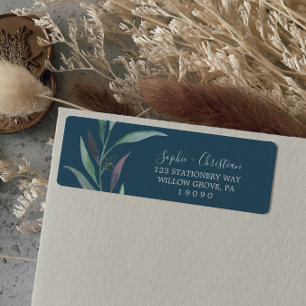 Paars Groen Eucalyptus Blauw Retouradreslabel Etiket