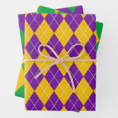 PAARS GROEN GOLD MARDI GRAS DIAMOND PATTERN INPAKPAPIER VEL (In situ)