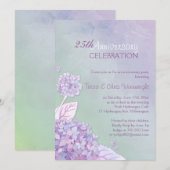Paars + Groen Hydrangea 25e huwelijksjubileum Kaart (Voorkant / Achterkant)